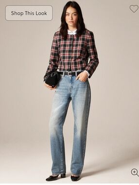 NWT J.Crew Womens Slouchy jean with embellished side stripe Sz 27 $228